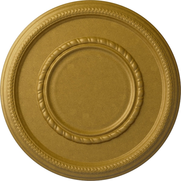 Ekena Millwork Federal Roped Large Ceiling Medallion (Canopies up to 7 3/4"), 17 3/8"OD x 1 1/8"P, Pharaohs Gold CM17FEPGS - main